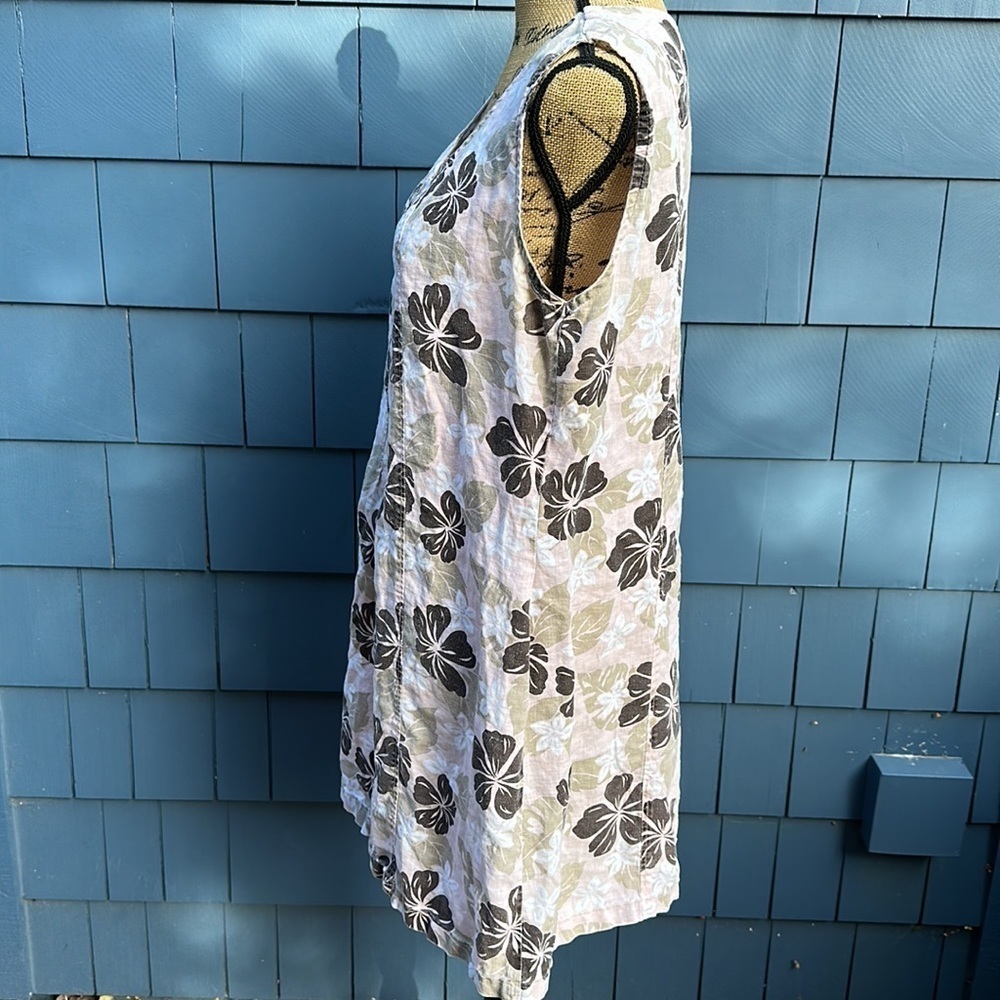 🤎🩷🤎Kaua’ iana Hawiian tank dress linen, pink, tan and brown cotton 1X tiki - Picture 8 of 8